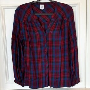 Cabi Carolling Shirt – Plaid Popover Blouse – Size M